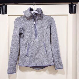 Lululemon Gray Quarter-Zip Pullover Hooded Sweatshirt, XS
